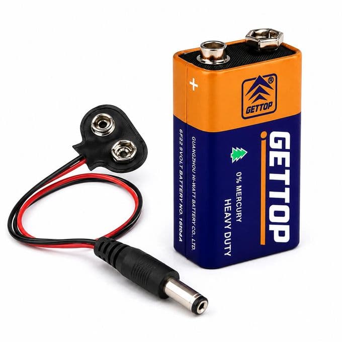 2in1 9V Battery + Snap Clip Connector Pin