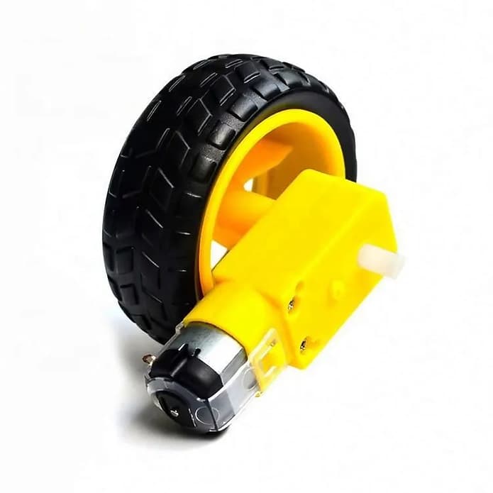 2in1 Car Wheel + Dual Shaft Yellow TT Gear Motor DC 3V-6V For Robot/Smart/Toy car