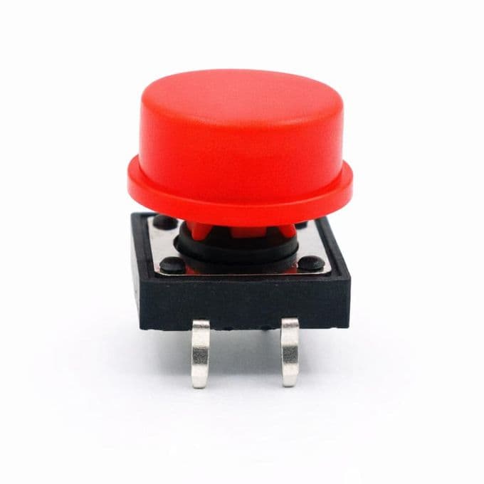 Micro Tactile Push Button Switch With Red Round Cap