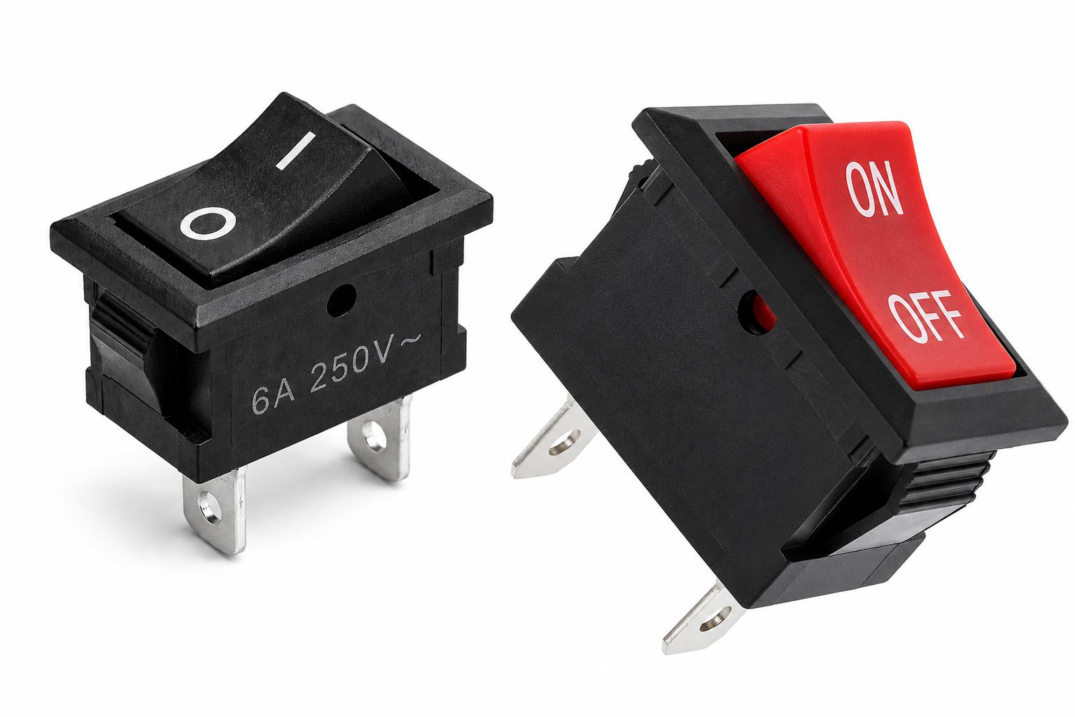 SWITCH ON/OFF 6A 250V 21X15 rectangular switch