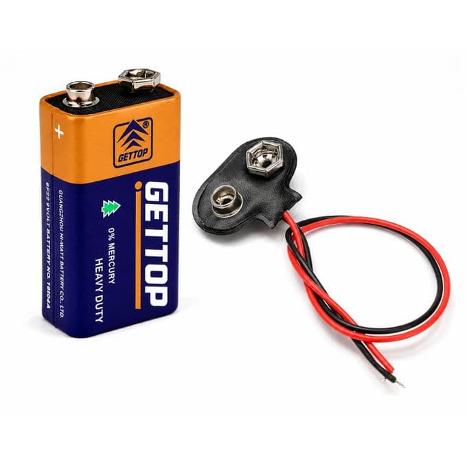 2in1 9V Battery + Snap Clip Connector