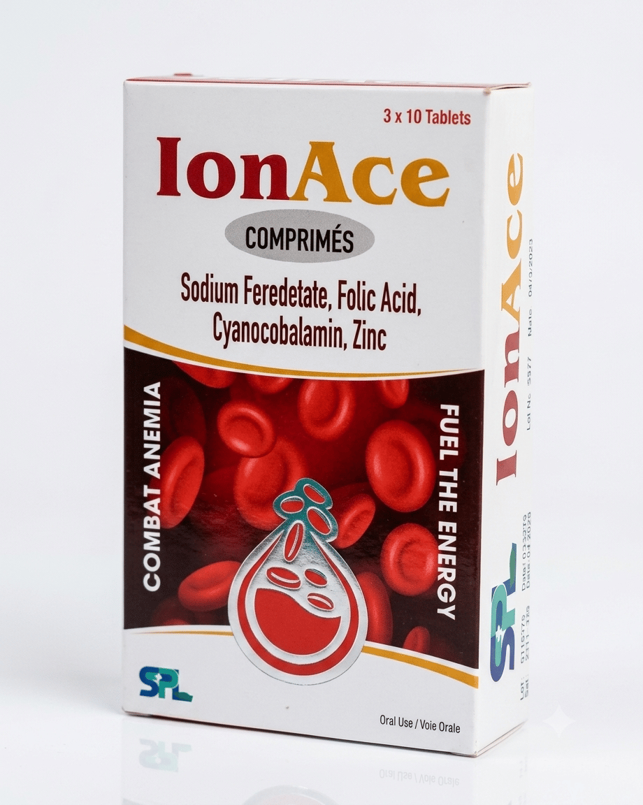 Ionace Tablets | Iron, Folic Acid, Vitamin B12 & Zinc Supplement Uganda