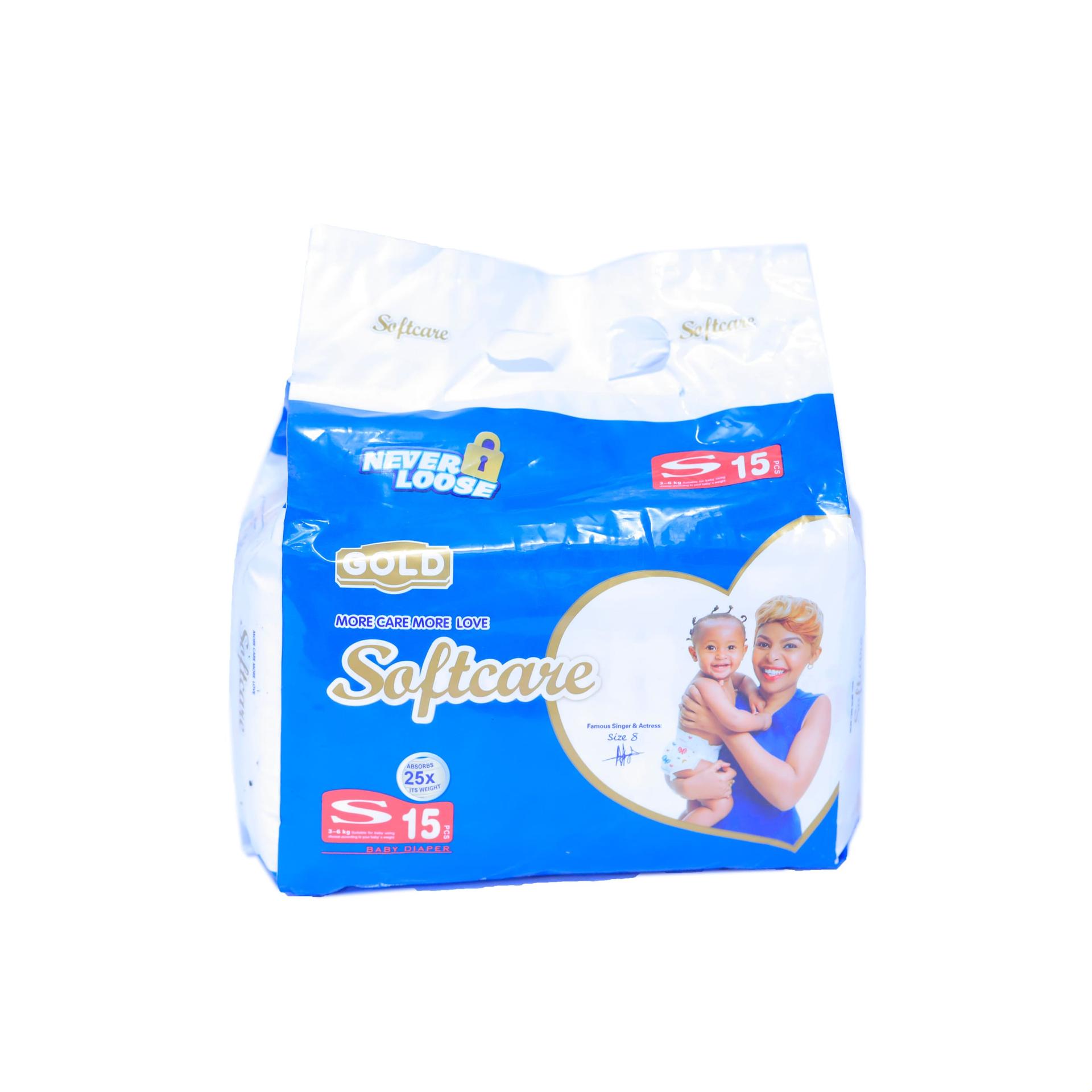 Softcare Baby Diapers New Born (3–6kg) Pack of 15 – Soft, Dry & Comfortable Protection