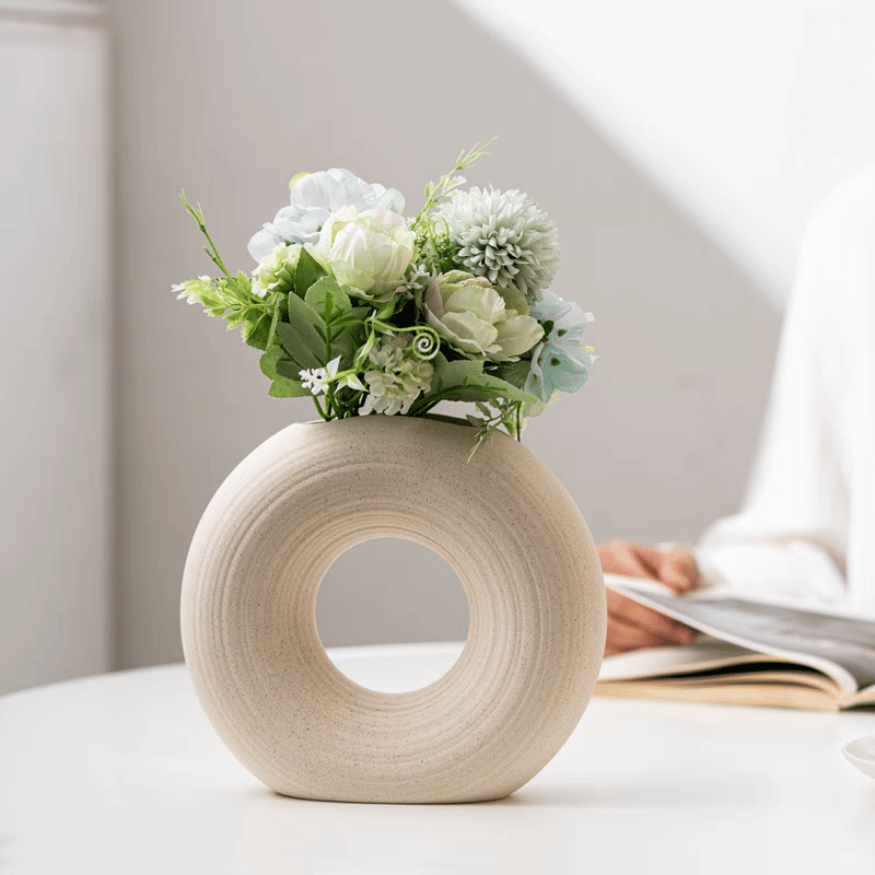 Textured half donut vase