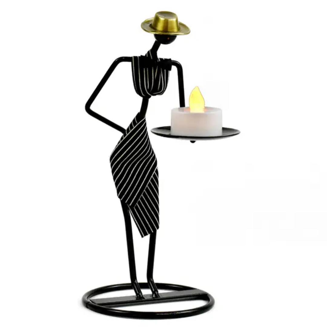 Black elegant candle holder 