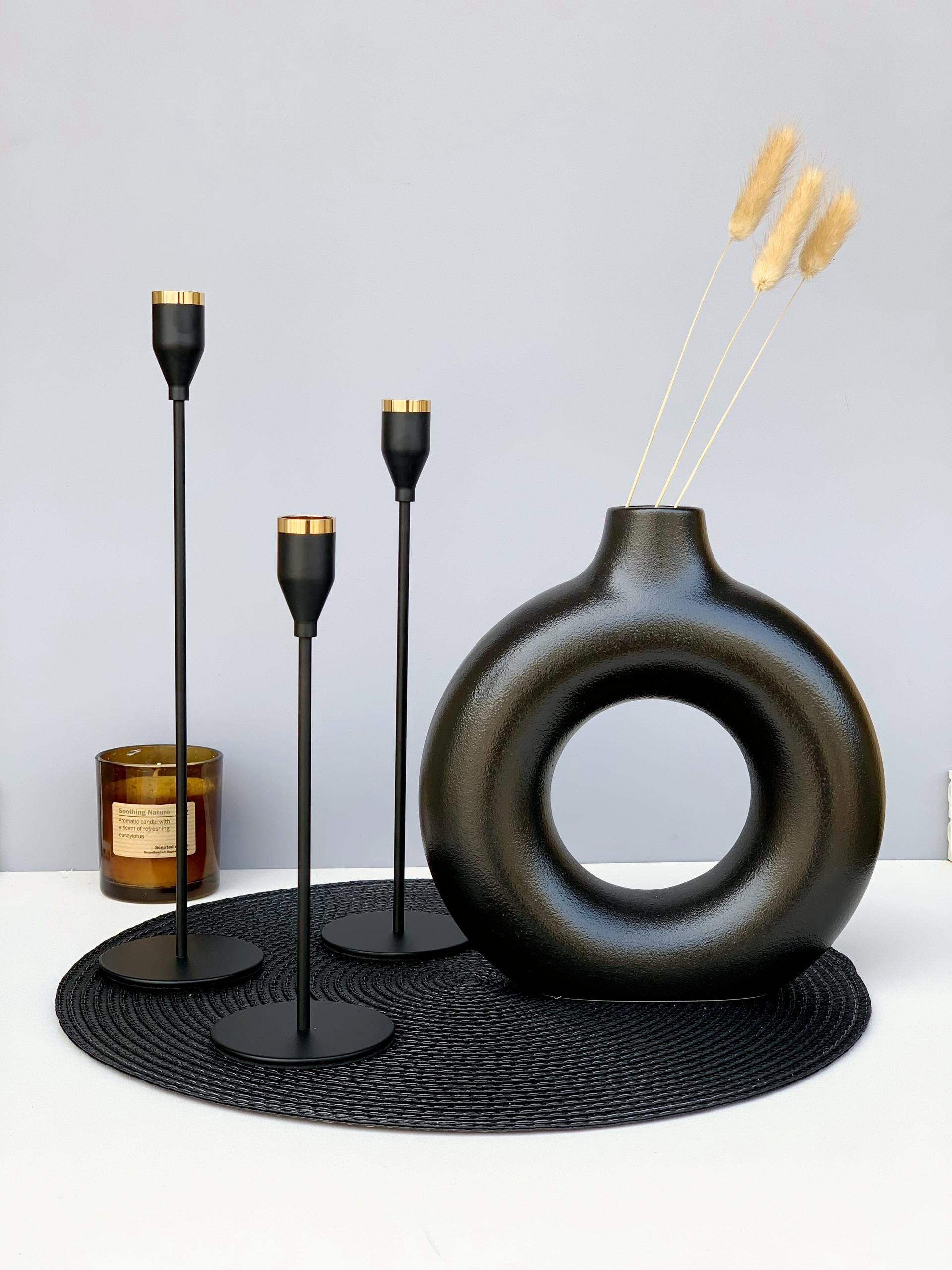 Modern Black & Gold Centerpiece Set