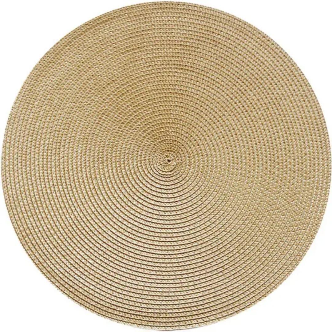 Gold-brown Woven Round Placemat