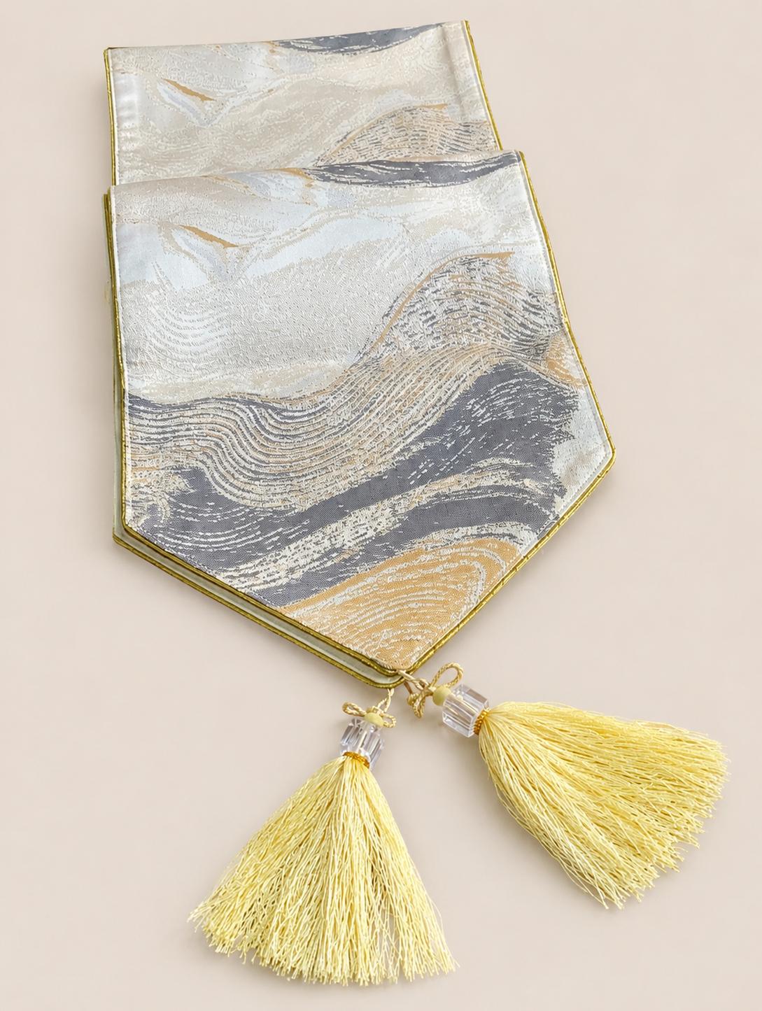 6 seater golden Wave Table Runner