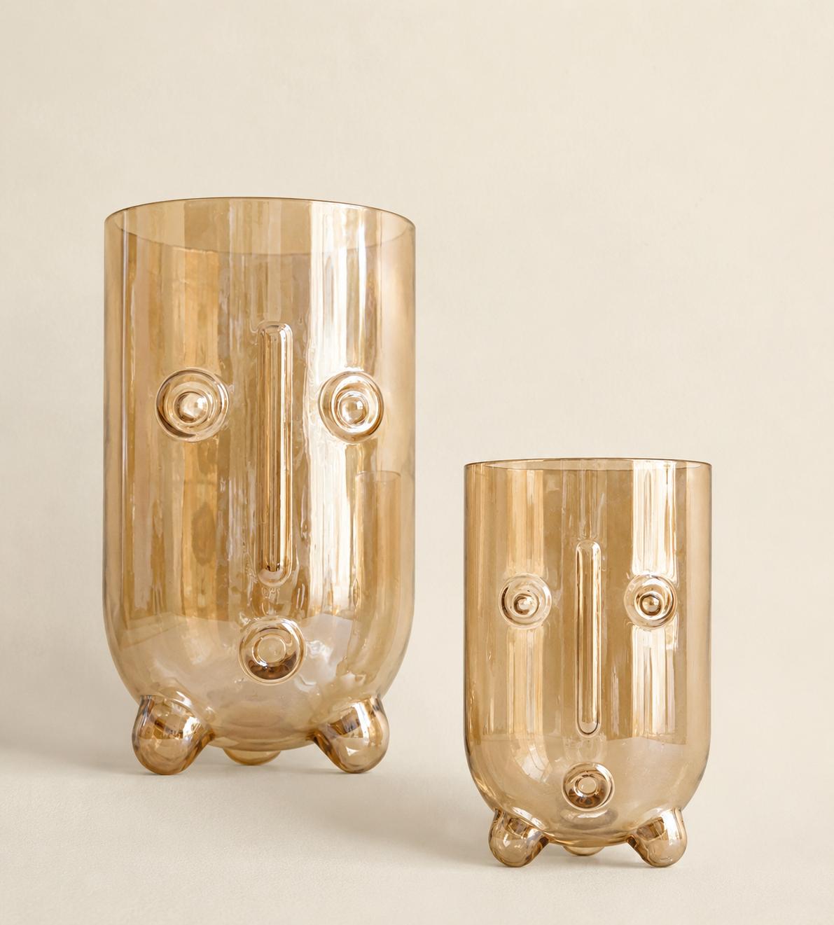 Modern Face Glass Vase Set