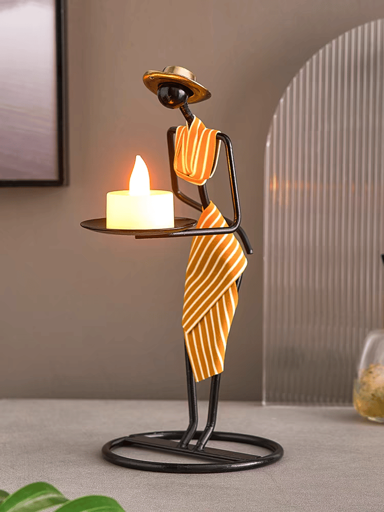 Elegant woman candle stand