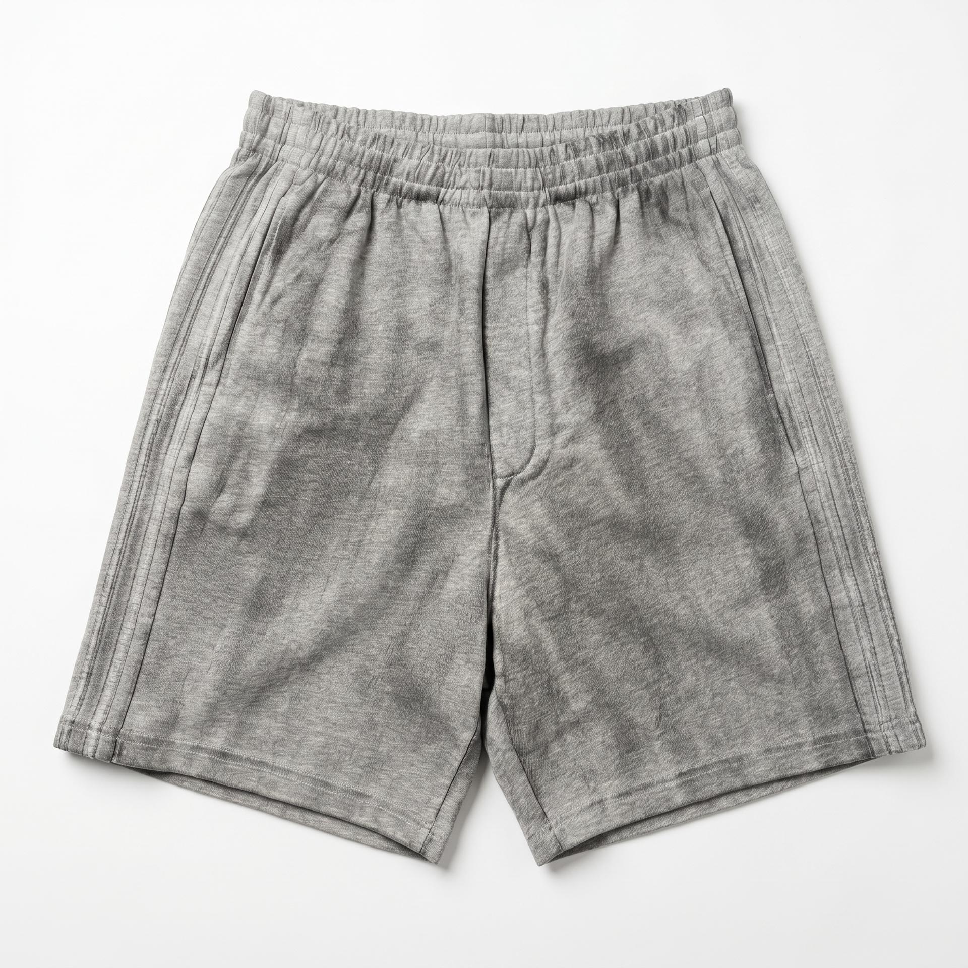 Balenciaga-Style Men's Grey Marl Jersey Shorts
