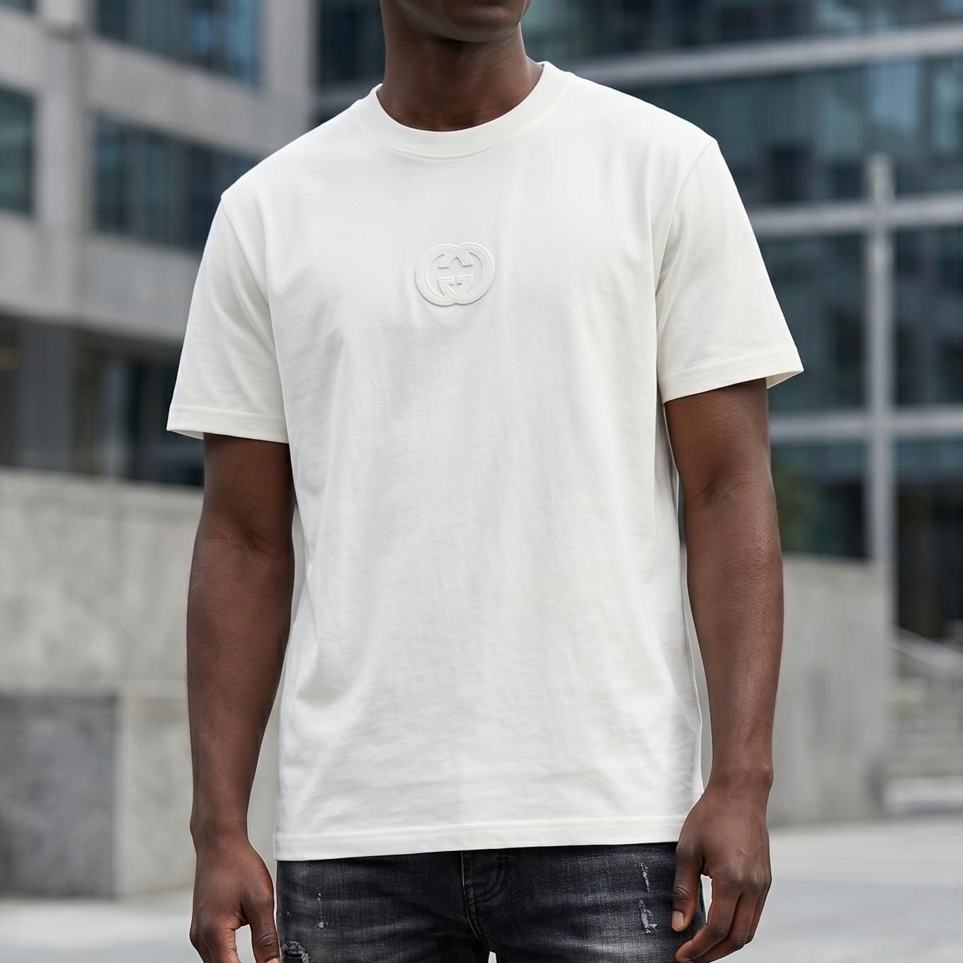 Gucci Interlocking G Embossed Cotton Tee