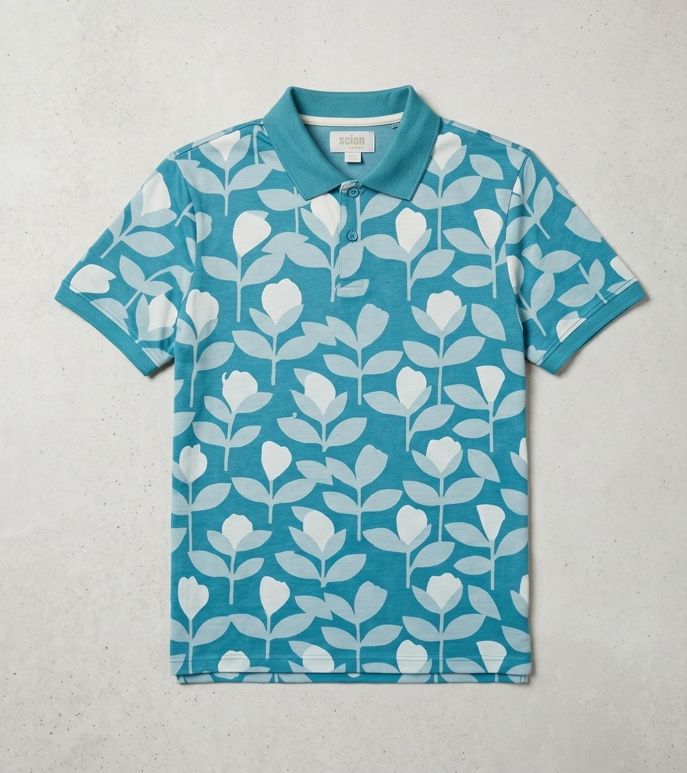 Men’s Scion x Next Scandi-Style Tulip Print Polo