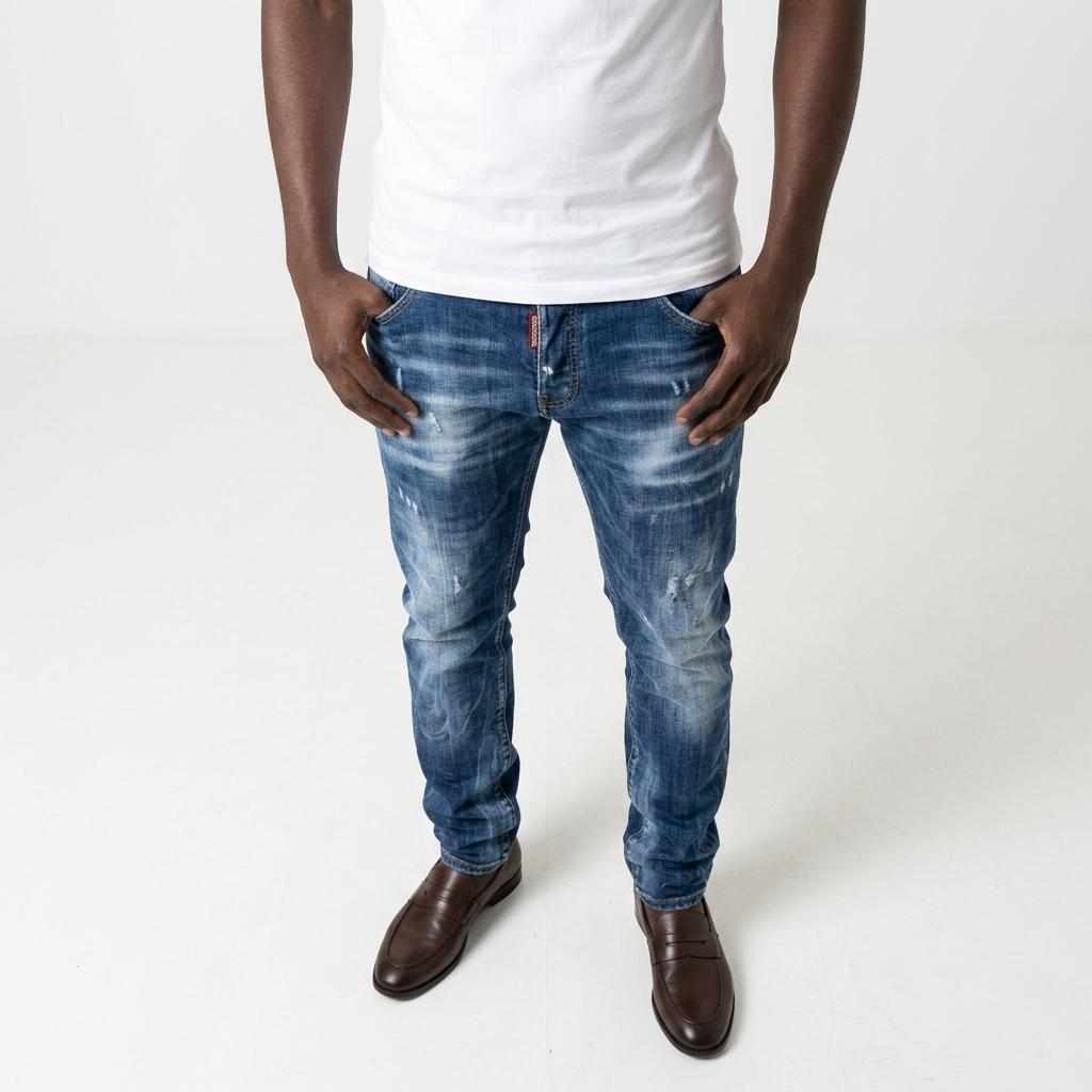Dsquared2 Men's Skater Light Wash Distressed Slim Jeans