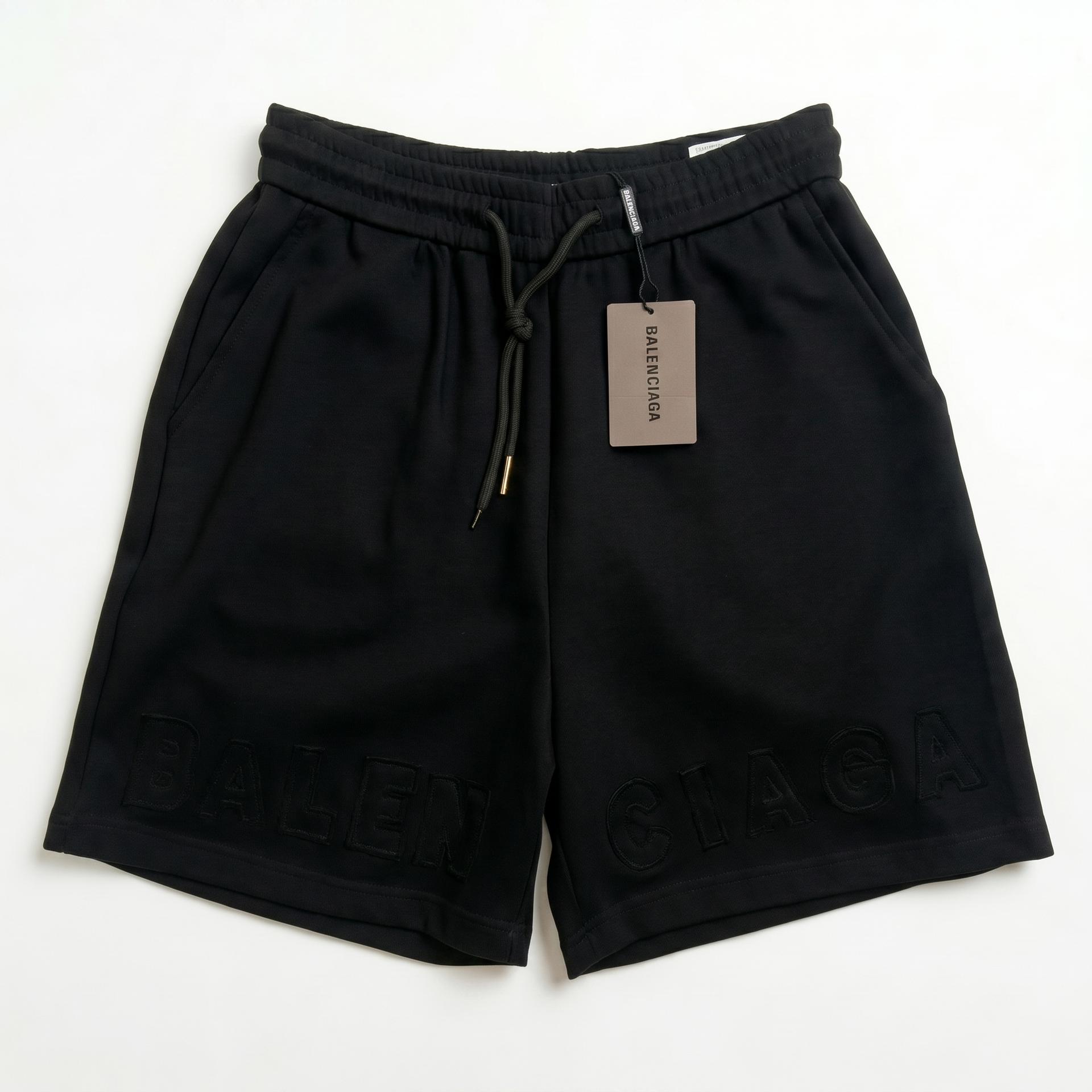 Balenciaga Tonal Embossed Logo Sweat Shorts