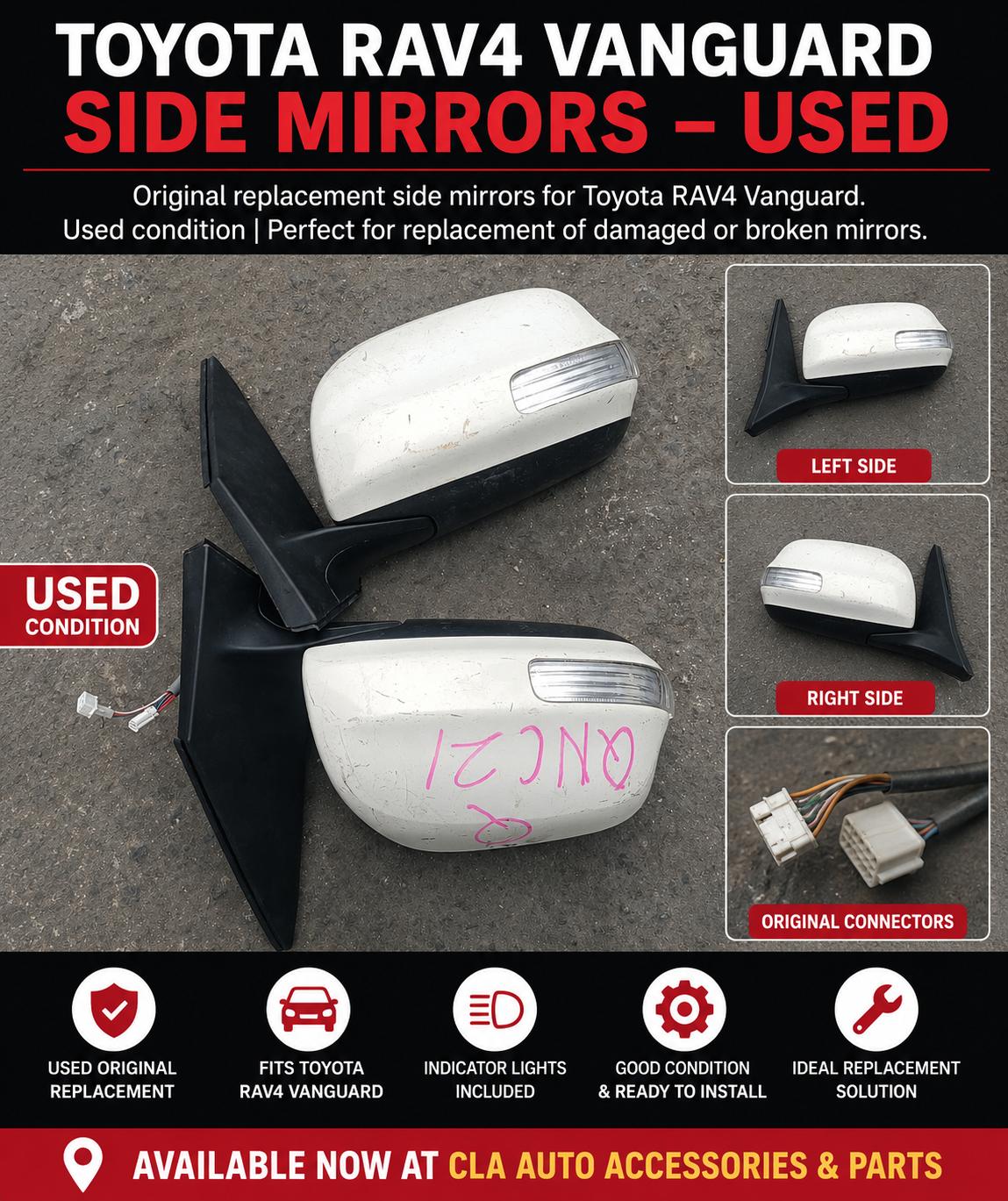 USED RAV4 VANGUARD SIDE MIRRORS