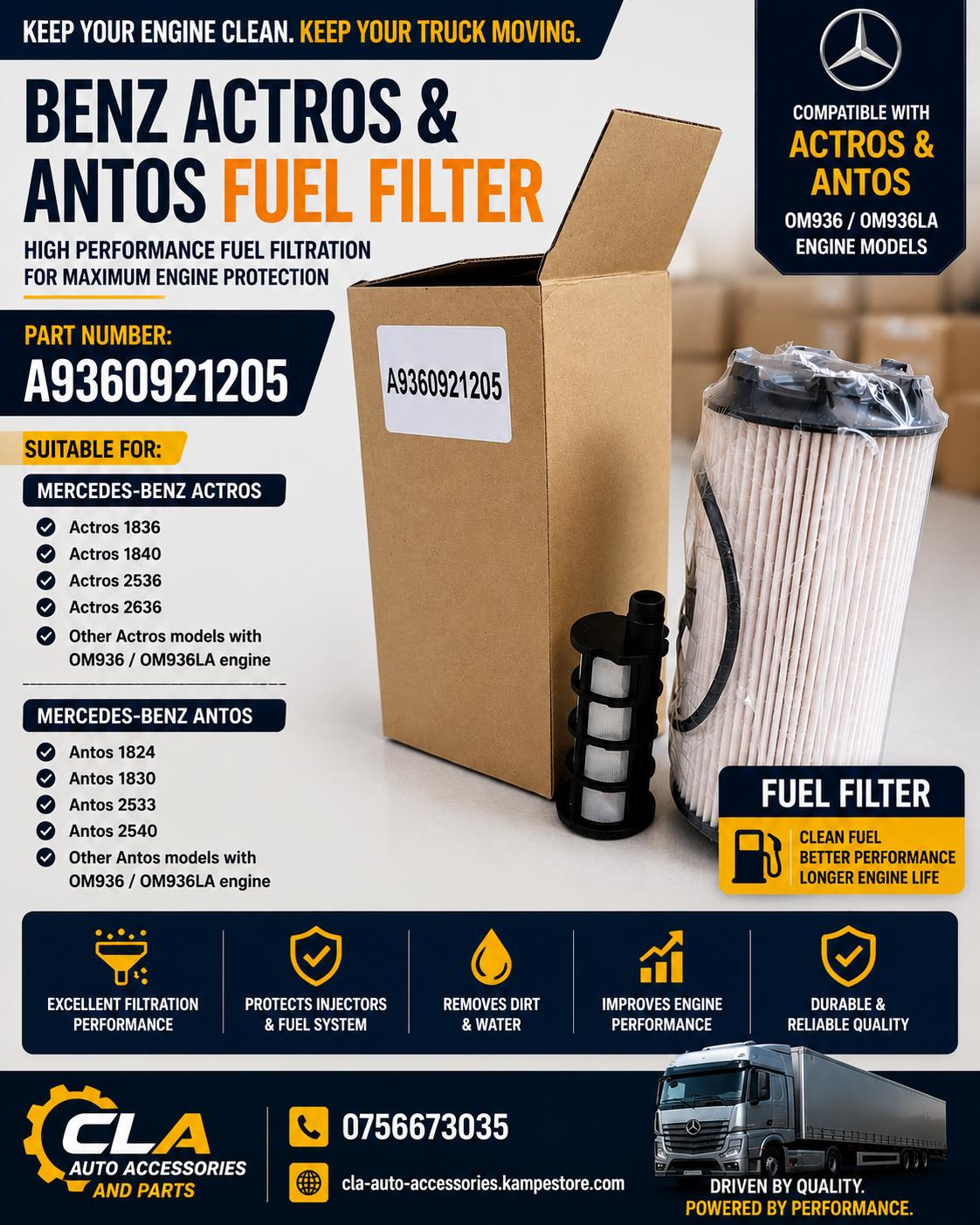 MERCEDEZ BENZ ACTROS - ANTOS FUEL FILTER