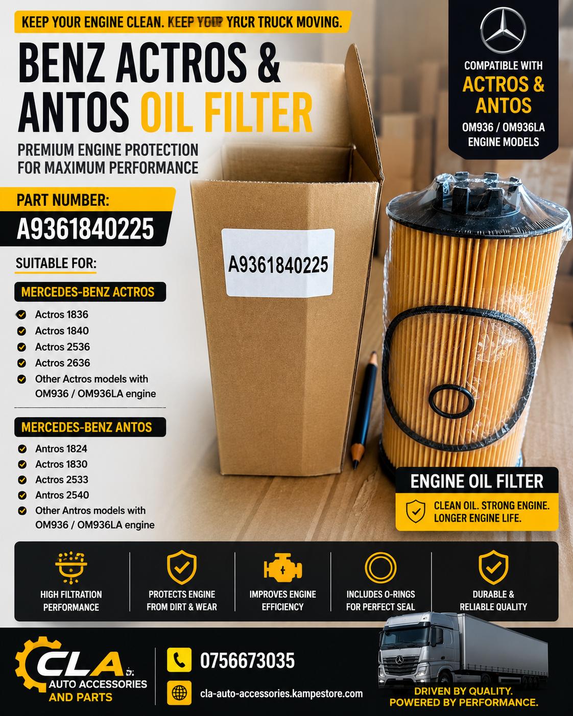 MERCEDEZ BENZ ACTROS - ANTOS OIL FILTER