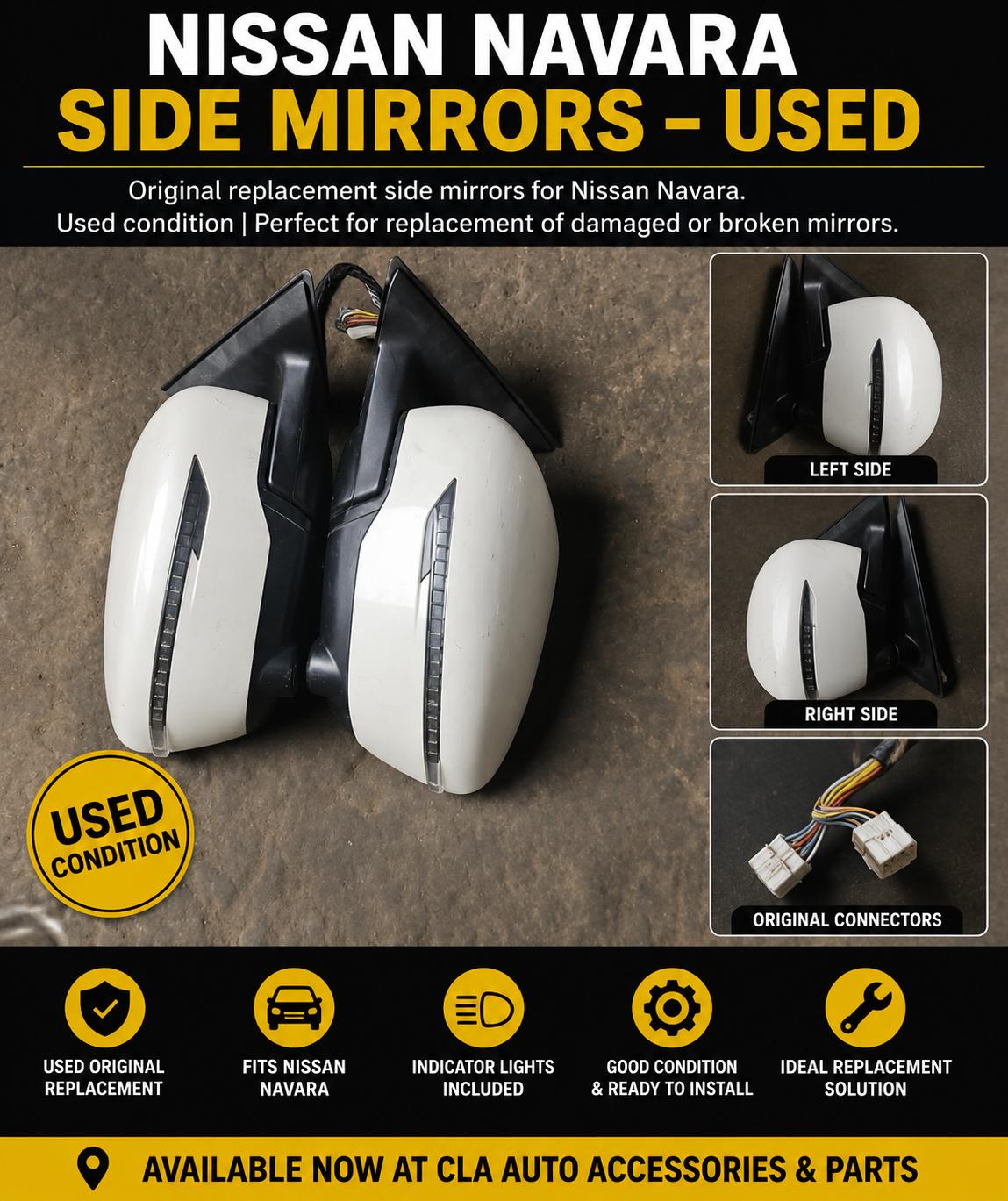USED NISSAN NAVARA SIDE MIRRORS