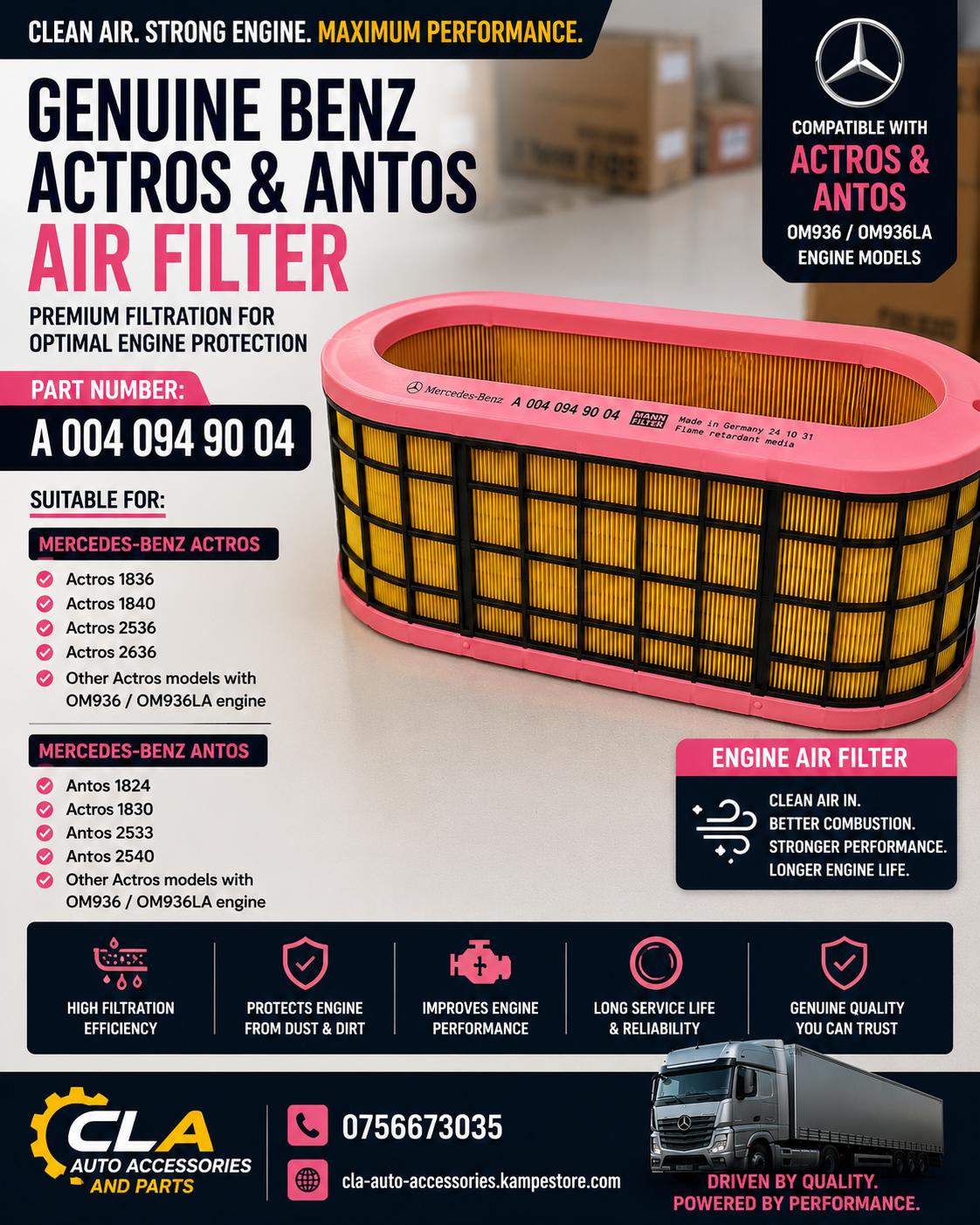 MERCEDEZ BENZ ACTROS - ANTOS AIR FILTER