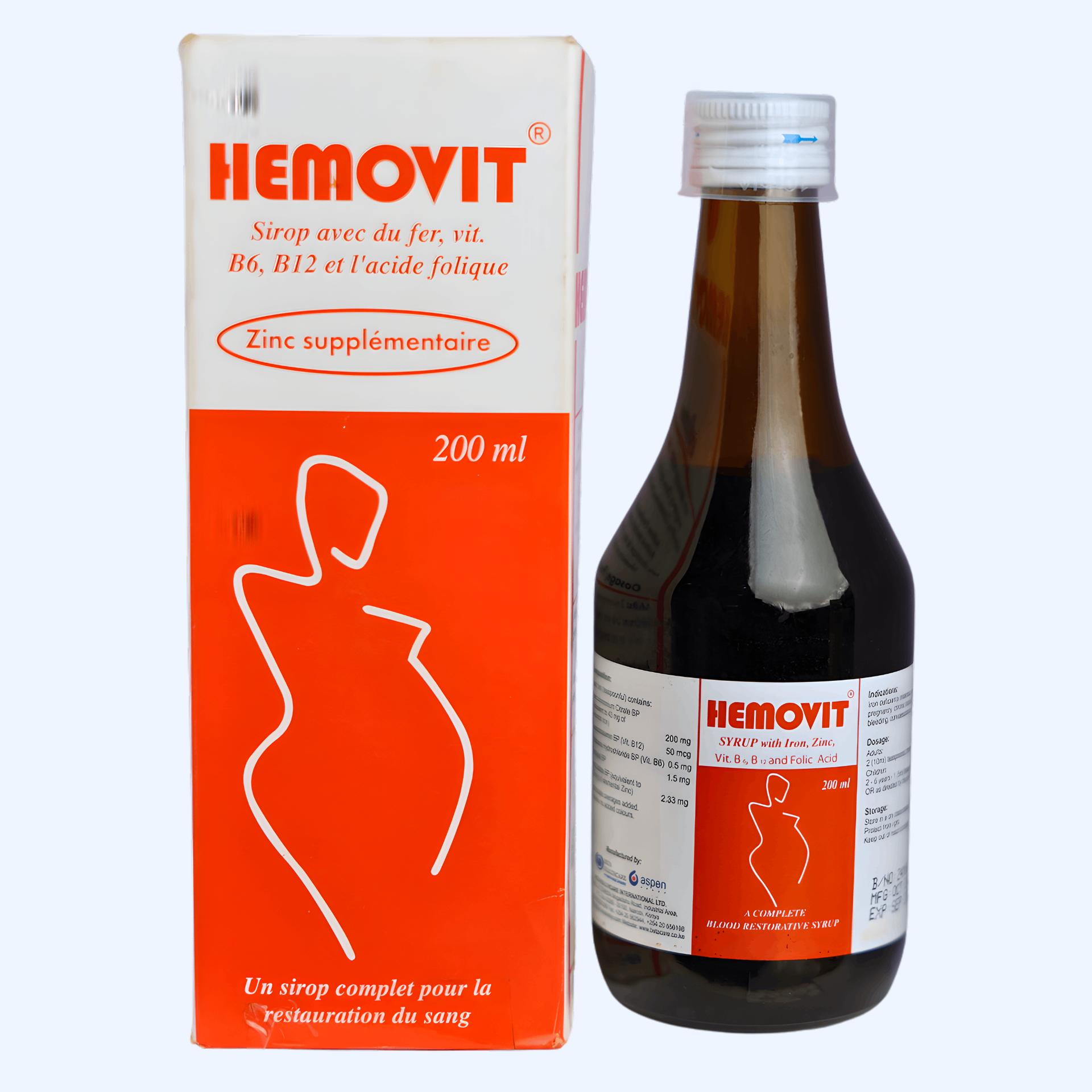 Hemovit Syrup (Iron, Zinc, Vitamin B6, B12 & Folic Acid) – Blood & Immunity Support