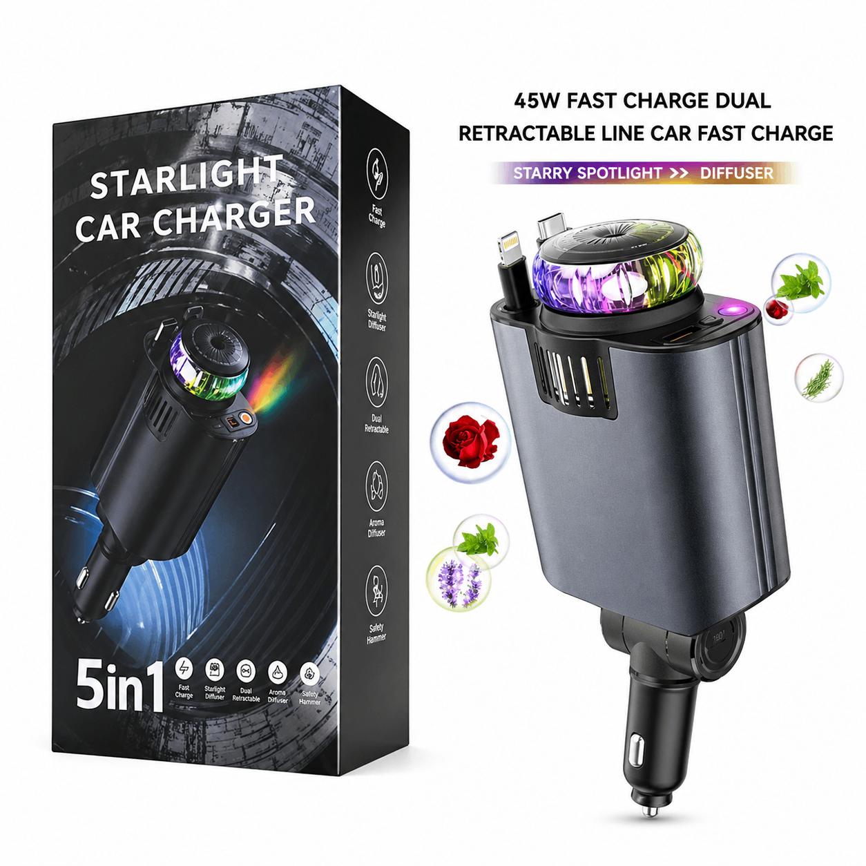 5 in 1 CAR CHARGER WITH PERFUME